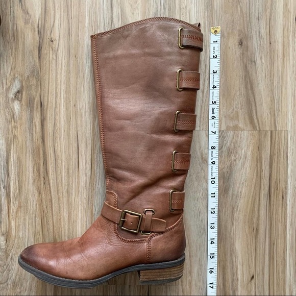 ARTURO CHIANG Brown Leather Tall Heeled Boots - Size 7 - Picture 8 of 11